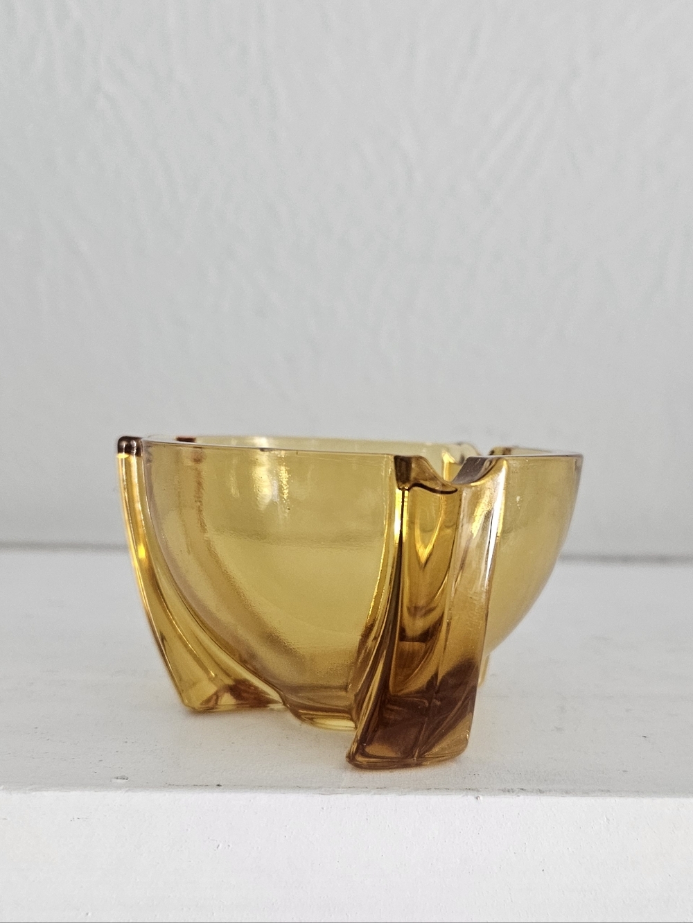Vintage Art Deco/MCM Space Age Amber Murano Glass Ash Tray - Picture 3 of 5